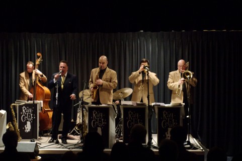 Ray Gelato, George Hogg, Andy Rogers and Olly Wilby, Watermill Jazz Club, Dorking, Surrey, Jan 2016. Artist: Brian O'Connor.