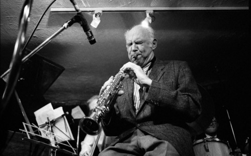 Herb Geller, Bass Clef, London, April 1990. Artist: Brian O'Connor.