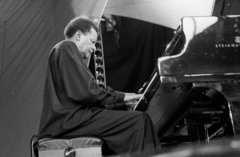 Abdullah Ibrahim, Brecon Jazz Festival, Powys, Wales, August 2001. Artist: Brian O'Connor.