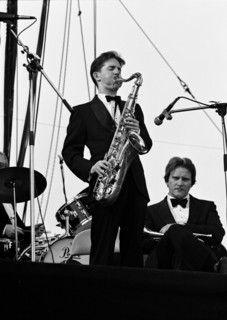 Scott Hamilton and Warren Vache, Capital Jazz Festival, Knebworth, July 1982.    Artist: Brian O'Connor.