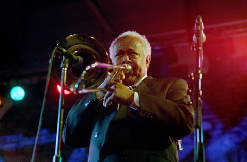 Slide Hampton, Brecon Jazz Festival, Powys, Wales, August 12, 2005.  Artist: Brian O'Connor.
