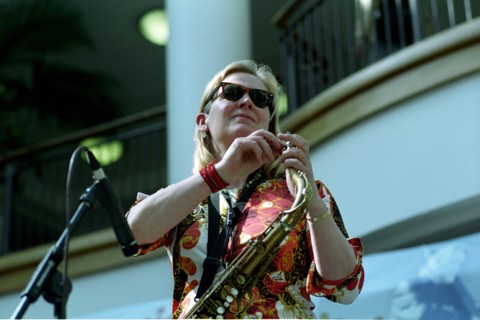 Clare Hirst, Croydon Jazz Festival, Whitgift Centre, April 28, 2006.   Artist: Brian O'Connor.