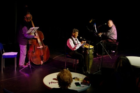 Geoff Castle, Val Mannix and Frank Holder, Hawth, Crawley, West Sussex, March 19, 2017. Artist: Brian O'Connor.