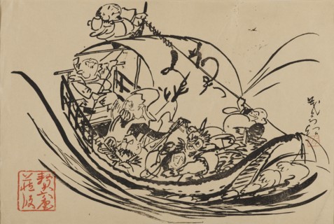 Woodblock print - Takarabune, c19th century. Artist: Shigematsu Enrosai.