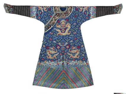 Man's formal robe with clouds and dragons, 19th century. Artist: Unknown.