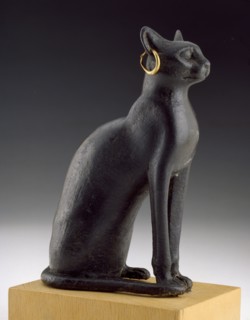 Model of the cat-goddess Bastet, Late Period (Egypt), (c715 BC-343 BC). Artist: Unknown.