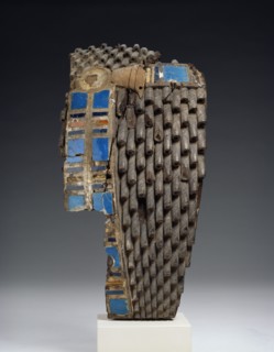 Fragment of a royal wig sculpted in wood, XVIIIth - XIXth Dynasty (c1540 BC-c1190 BC). Artist: Unknown.