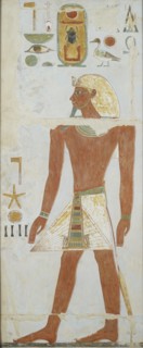 Copy of wall painting, Deir el Bahri Great Temple, Chapel of Anubis, 20th century. Artist: Anna (Nina) Macpherson Davies.