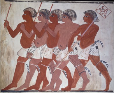 Copy of painting from private tomb 74 of Thenuny, Thebes (I, 1, 144-146), 20th century. Artist: Anna (Nina) Macpherson Davies.