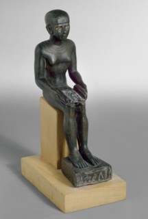 Statuette of Imhotep, eyes inlaid, Late Period (Egypt) (c715-343 BC). Artist: Unknown.