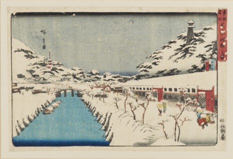 Woodblock print - Shiba akabane no yuki, 1797-1858. Artist: Ando Hiroshige.