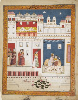 Lovers in a palace scene, c1700. Artist: Unknown.