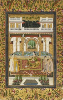 Princess with attendants in a palace, 18th century. Artist: Unknown.