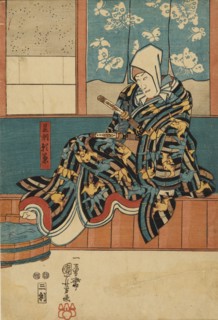 An Actor sitting  on the edge of the stage, 1798-1861. Artist: Utagawa Kuniyoshi.