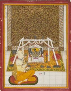 Priest at a Krishna shrine, c1831. Artist: Unknown.
