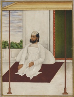 Man in a flowered skull cap, 19th century. Artist: Unknown.