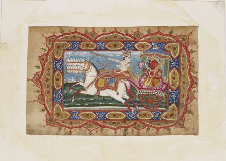 Surya, the Sun God, in a chariot drawn by seven horses, early 19th century. Artist: Unknown.