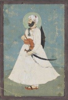 Sikh nobleman in profile, c1800. Artist: Unknown.