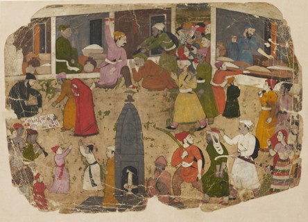 A commotion in the bazaar, 1750-1760. Artist: Nainsukh.
