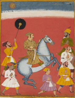 Maharana Raj Singh riding, c1670. Artist: Unknown.