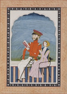 British officer and his wife, 1850-1860. Artist: Unknown.