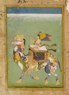 A peri, or fairy, riding a magic camel, c1680. Artist: Unknown.