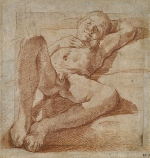 Study of a nude Boy, 1575-1619 Artist: Lodovico Carracci.