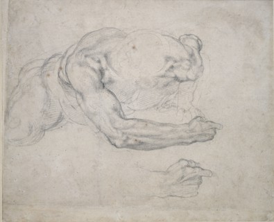 Study of a Man rising from the Ground, 16th century. Artist: Michelangelo Buonarroti.