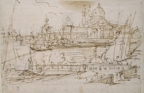 Venice: The Dogana and S. Maria della Salute from the Molo di Terranova, mid 18th century. Artist: Canaletto.