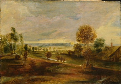 Landscape with Farm Buildings at Sunset, 1600-1640. Artist: Peter Paul Rubens.
