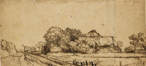 Farm Buildings beside a Road, mid 17th century, Artist: Rembrandt Harmensz van Rijn.