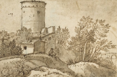Farm Buildings by the Tiber, 1663. Artist: Claude Lorrain.