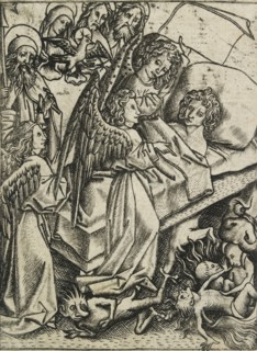 Presentation of humility against avarice, c15th century. Artist: Master ES.