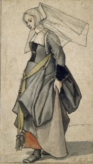 Figure of a young Englishwoman in contemporary dress, 1532-1543. Artist: Hans Holbein the Younger.