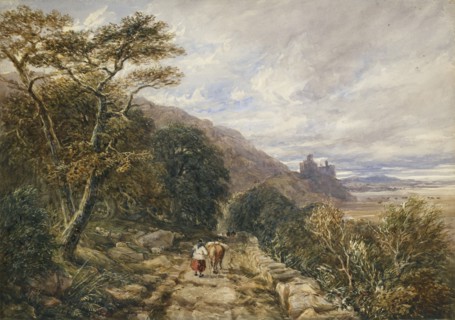 Country Track leading to Harlech Castle, 1842. Artist: David Cox the elder.
