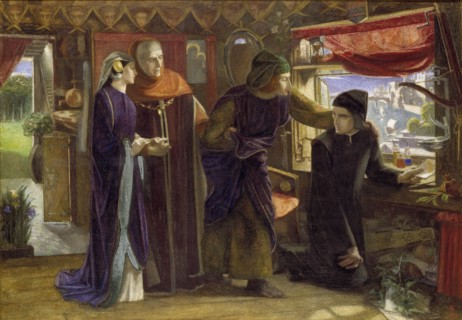 Dante drawing an Angel on the Anniversary of Beatrice's Death, 1853. Artist: Dante Gabriel Rossetti.