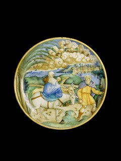 Dish with the Flight into Egypt, 1526. Artist: Castel Durante painter.