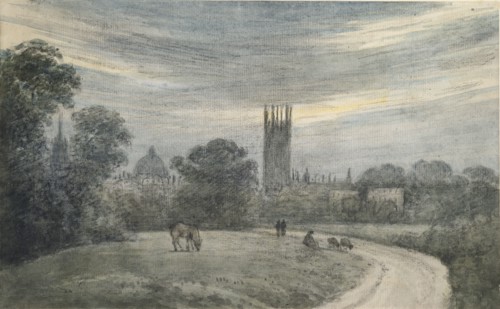 The entrance to Oxford from London, from recollection, 16 July 1790. Artist: John Baptist Malchair.