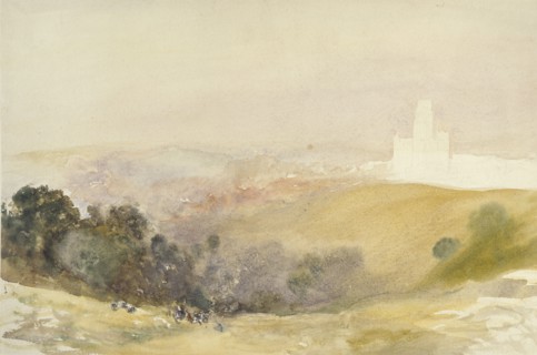 Durham from the Red Hills, 1866-1880 Artist: Alfred William Hunt.