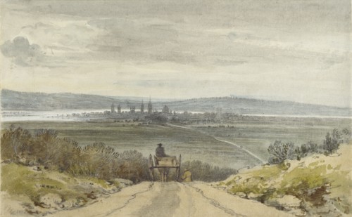 Oxford from Shotover Hill, from recollection, 10 January 1791. Artist: John Baptist Malchair.
