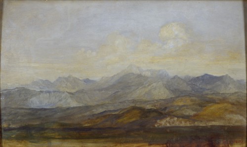 The Carrara Mountains from Pisa, 1845-1846. Artist: George Frederick Watts.