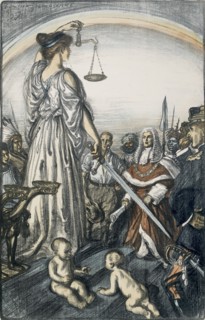 The Reign of Justice, 1917. Artist: Edmund Joseph Sullivan.