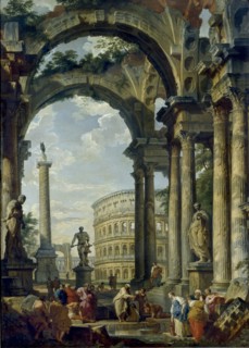 Roman Capriccio, 1740-1749. Artist: Giovanni Paolo Panini.