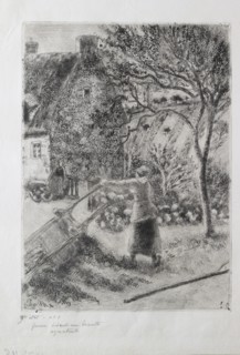Femme vidant une brouette, 1880. Artist: Camille Pissarro.