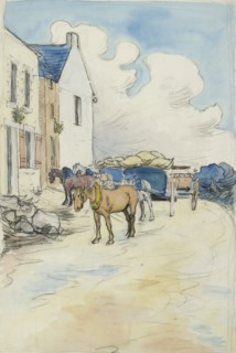 Outside the Wine Shop, late 19th century. Artist: Robert Polhill Bevan.