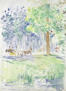 Horse and Carriage on a woodland Road, after 1883. Artist: Berthe Morisot.