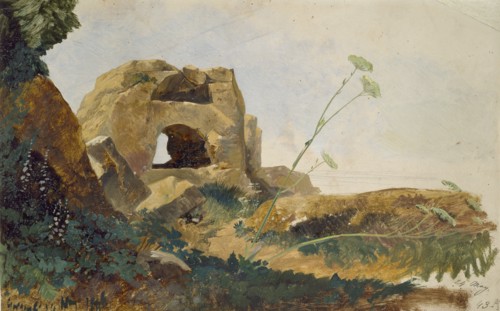 Study of Rocks and Foliage, Agrigento (Girgenti), Sicily, 1847. Artist: Edward Lear.