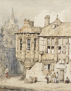 Street Scene in Rouen, early 19th century. Artist: Samuel Prout.