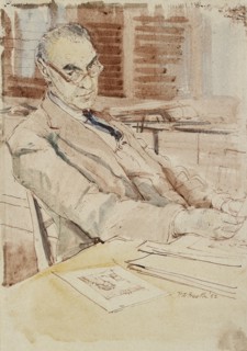 Portrait of Sir Karl Theodore Parker, CBE, 1952. Artist: Hubert Andrew Freeth.