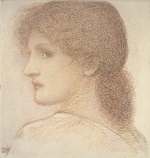 Study of a Woman's Head, turned to Left, 1886. Artist: Sir Edward Coley Burne-Jones.